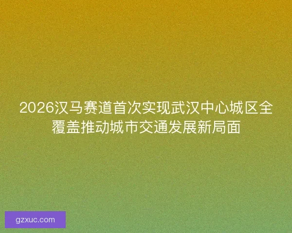 2026汉马赛道首次实现武汉中心城区全覆盖推动城市交通发展新局面