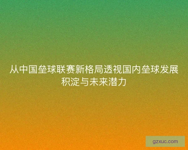 从中国垒球联赛新格局透视国内垒球发展积淀与未来潜力